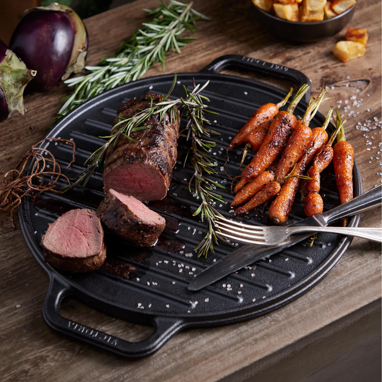 Plancha Para Asar Redonda de Hierro Fundido Victoria 32 Cm