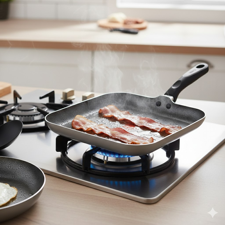 Combo Imusa Plancha Para Asar 26 Cm + Sartén 24 Cm + Juego de Utensilios 5861032203