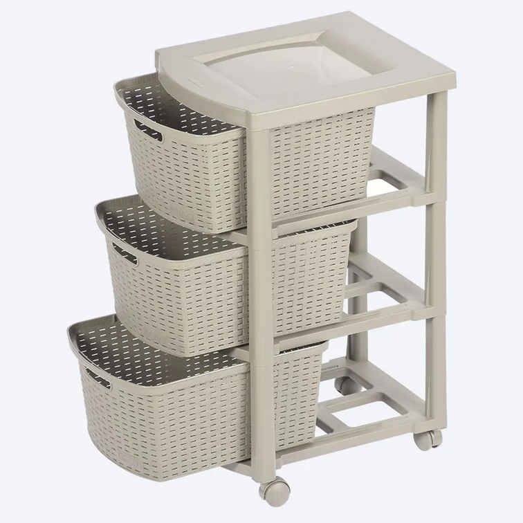 Cajonero Apariencia Rattan Rimax 3 Gavetas Altas