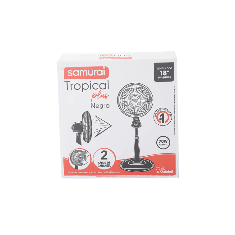 Ventilador Samurai Tropical Plus de Pedestal Negro 5861031361