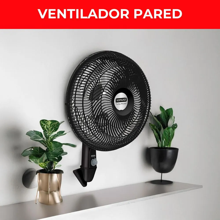 Ventilador Samurai Turbo Power de Pared Negro 5861032310