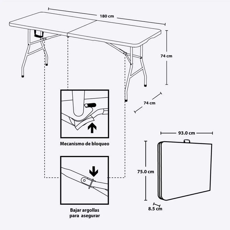 Mesa Banquetera Rimax Grande Blanca 8210