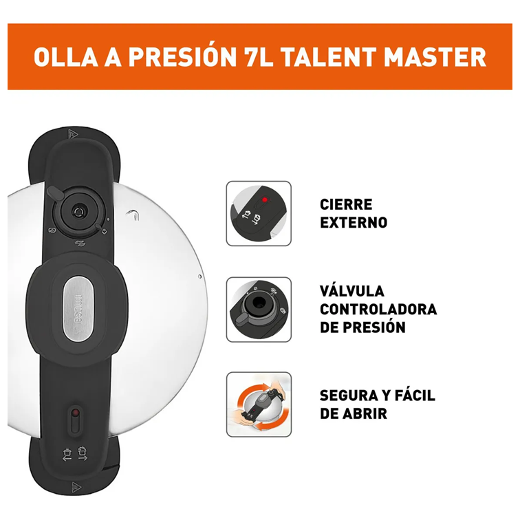 Olla a presión Imusa de 7 Litros Talent Master Acero Inoxidable 7114000584