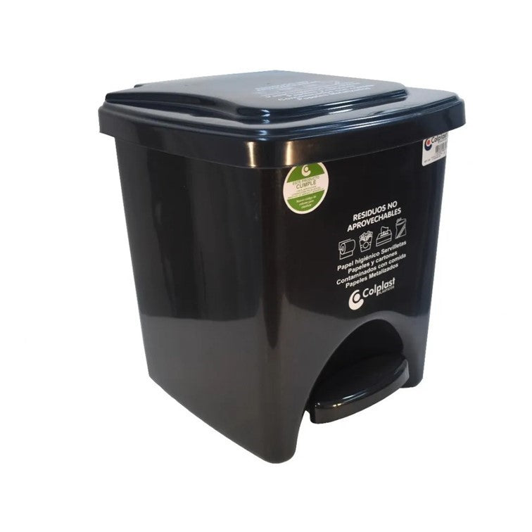 Papelera de Pedal Cuadrada de 22 Litros Colplast