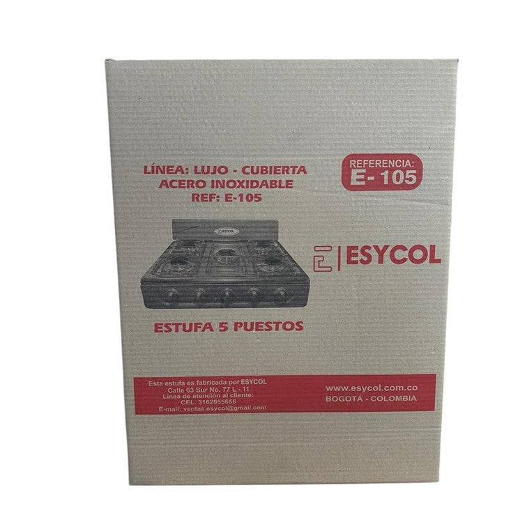 Estufa de Sobremesa en Acero Inoxidable Esycol de 5 Puestos E-105