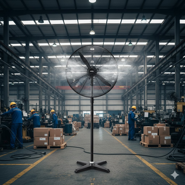 Ventilador Industrial de Pedestal Kalley de 24" Negro K-VAP24P
