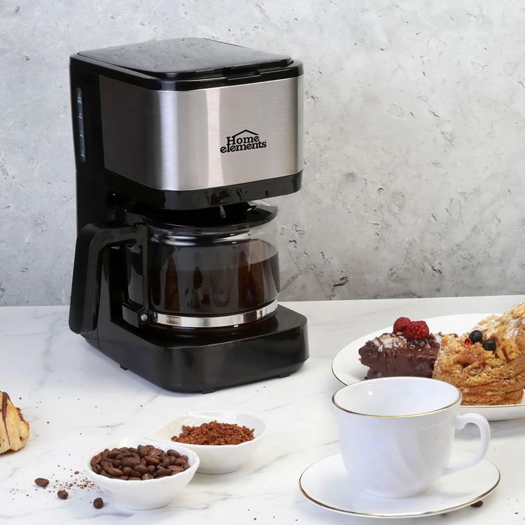 Cafetera Home Elements en Acero Inoxidable de 6 Tazas