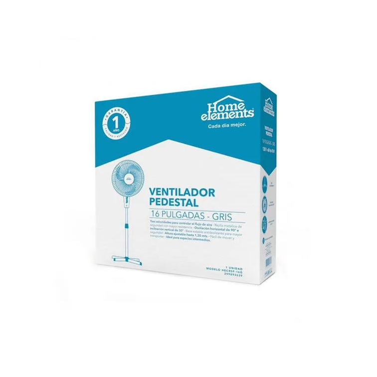 Ventilador Home Elements de Pedestal de 16 Pulgadas