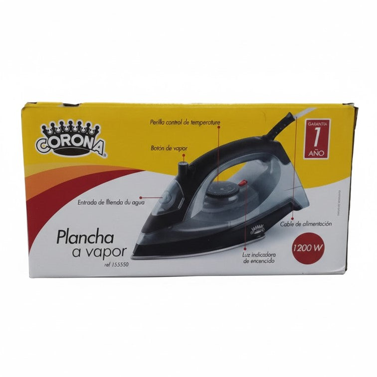 Plancha a Vapor Clasica Corona Negra L95550