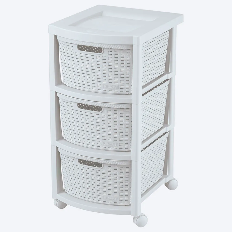 Cajonero Apariencia Rattan Rimax 3 Gavetas Altas