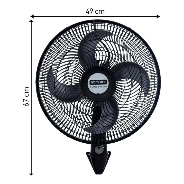 Ventilador Samurai Turbo Power de Pared Negro 5861032310