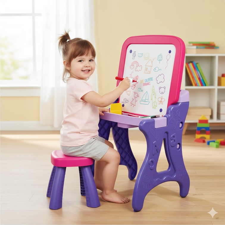 Escritorio Tablero 2 en 1 Pizarra con Silla Infantil Niña Armaty 10109104127