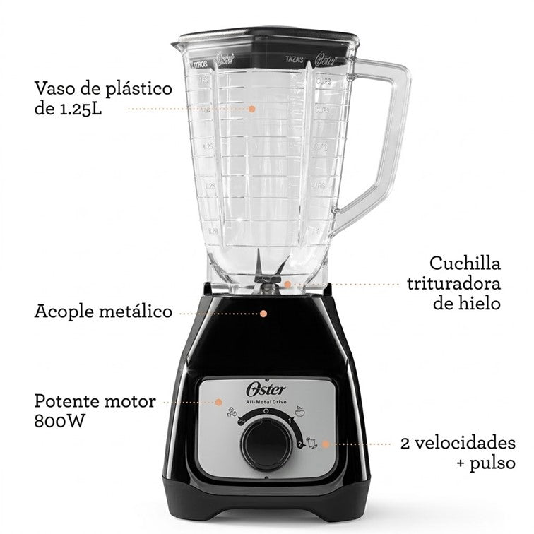 Licuadora Oster Kaliman de Vaso Plástico y Perilla