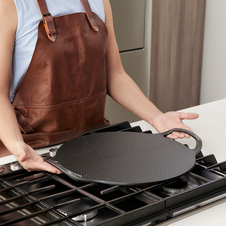 Plancha de Hierro Fundido Victoria Para Pizza Doble Asa 38 Cm