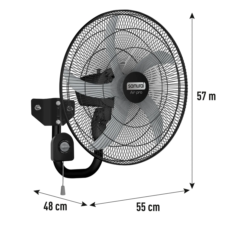 Ventilador Samurai Air Pro de Pared de 22" Negro