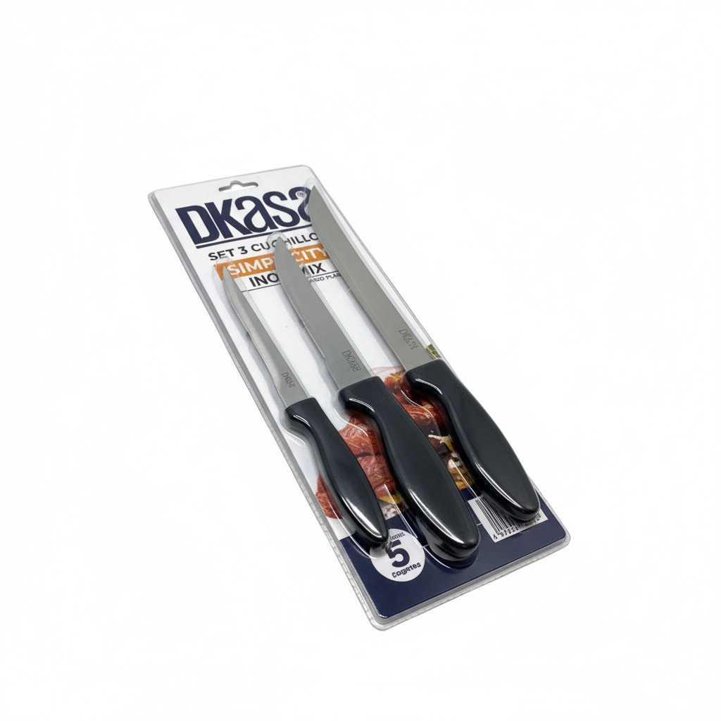 Set de Cuchillos X3 Piezas Dkasa Simplicity Inox CRV123