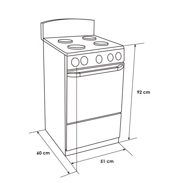 Estufa de Piso con Horno AT101-5N Abba