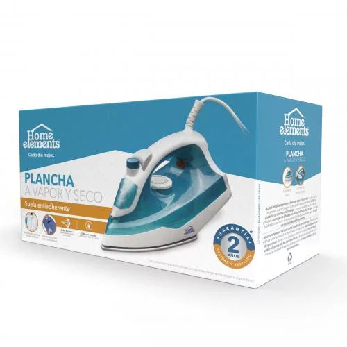 Plancha Vapor Azul Home Elements