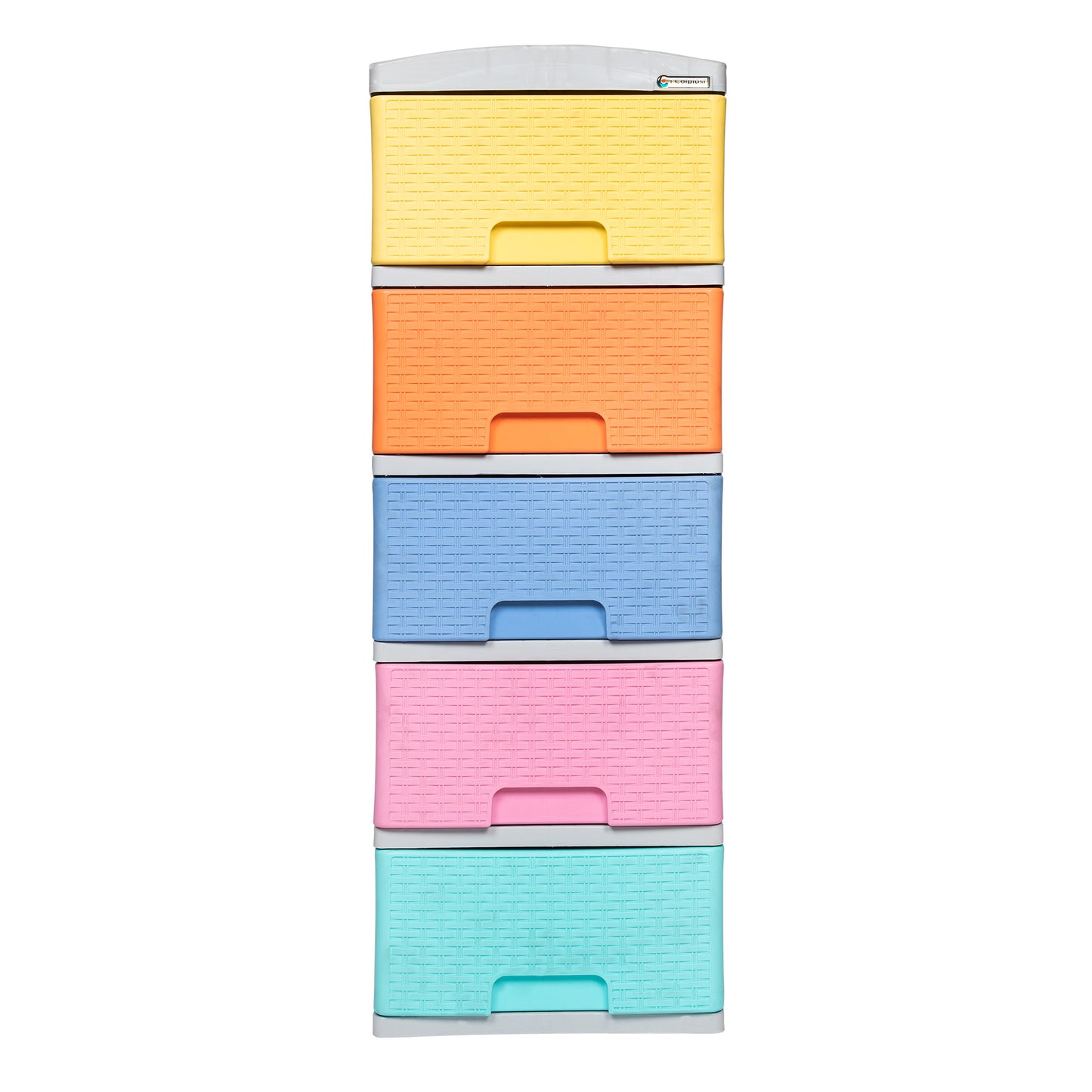 Practimueble Apariencia Rattan 5 Gavetas Colplast Color Pastel