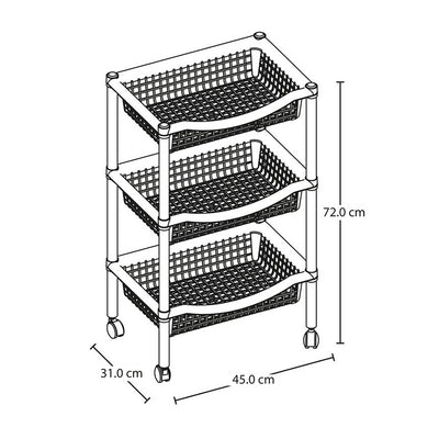 Canasta Móvil Rectangular de 3 Niveles Rimax