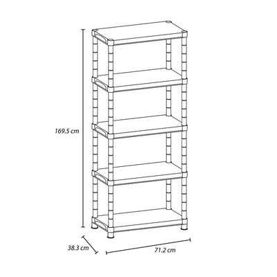 Estanteria Solida 15 Pulgadas 5 niveles Rimax