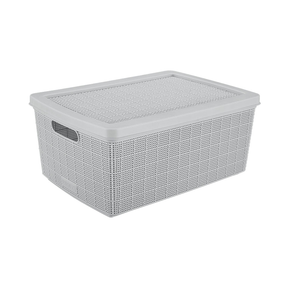 Canasta Fique de 13.5 Litros con Tapa Rimax