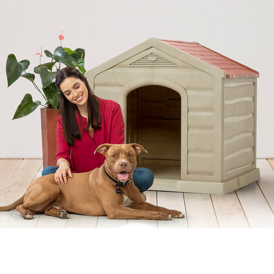 Casa para Perro Grande Taupe Roja Rimax