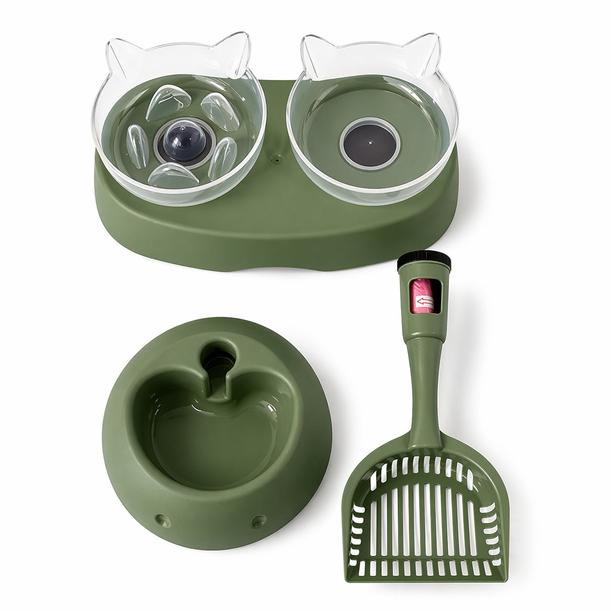 Combo Arenero para Gatos Armaty Color Verde Oliva 10307351137