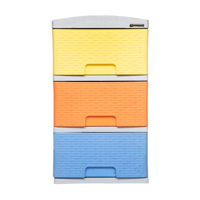 Practimueble Apariencia Rattan 3 Gavetas Colplast Color Pastel