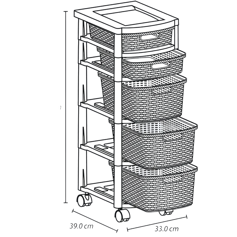 Cajonero X5 Gavetas Rattan Rimax