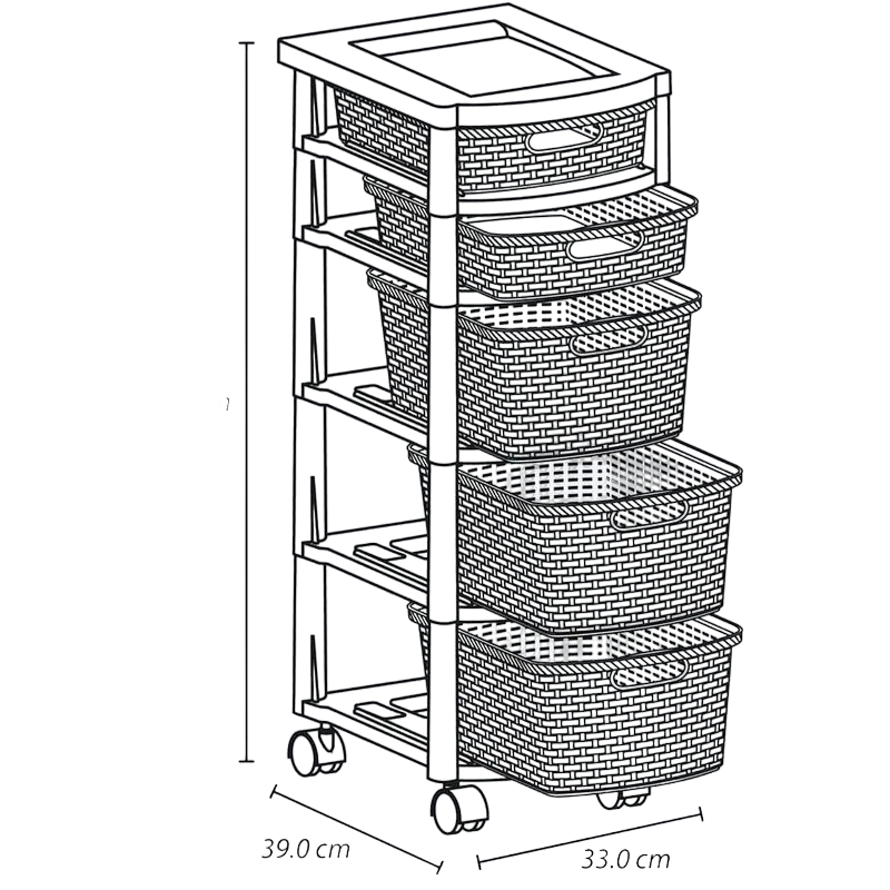 Cajonero X5 con Gavetas Rattan Rimax 