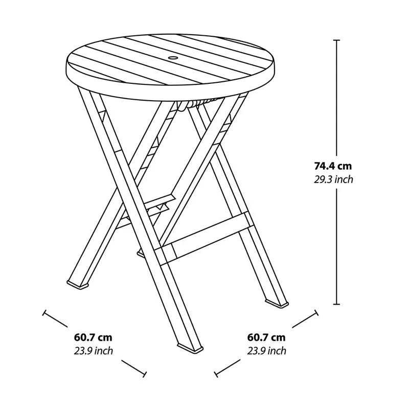 Combo Mesa Redonda + Silla Plegable Barú Rimax