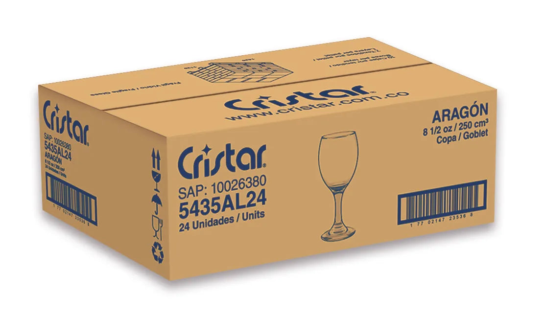 Copa Aragón Vino x1 Caja de 24 Unidades Cristar