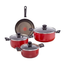 Batería de cocina IMUSA COLORS 7 piezas Rojo con Tapa de Vidrio