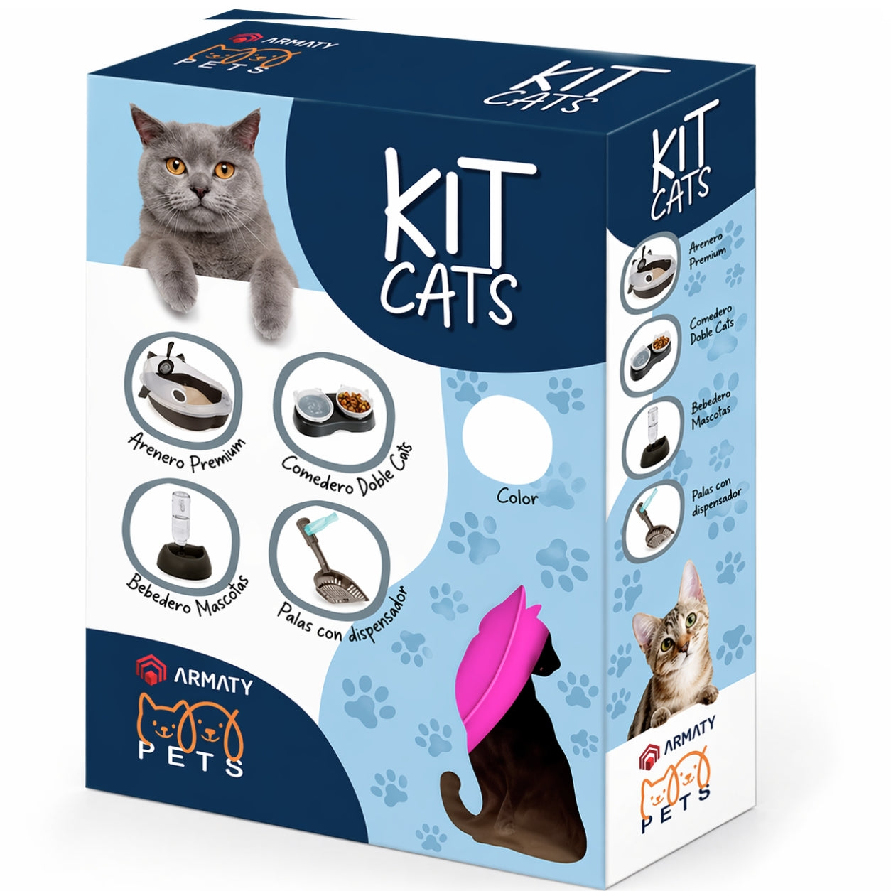 Combo Arenero para Gatos Armaty Color Fucsia 10307352115