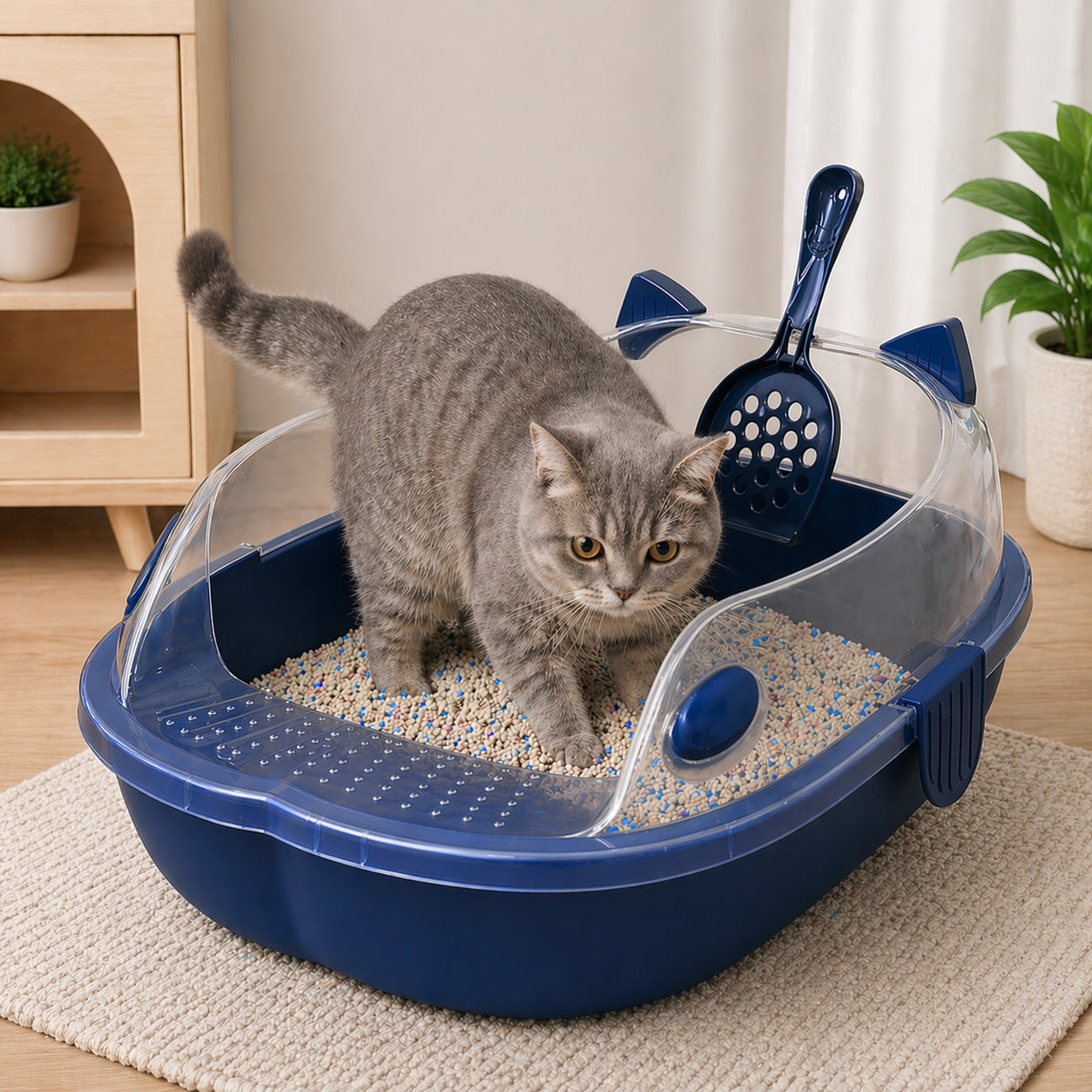 Combo Arenero para Gatos Armaty Color Azul Rey 10307355140