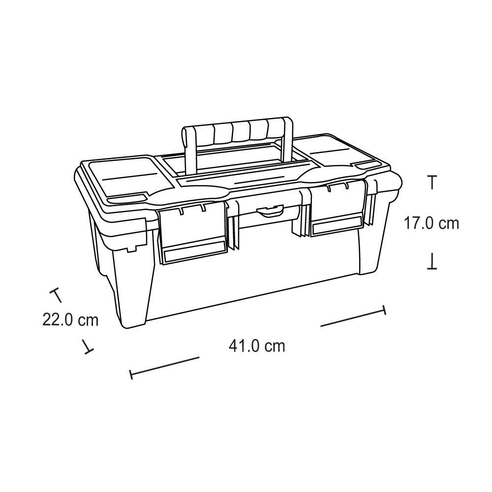 Caja de Herramientas con Tapa Organizadora 16 Pulgadas Rimax