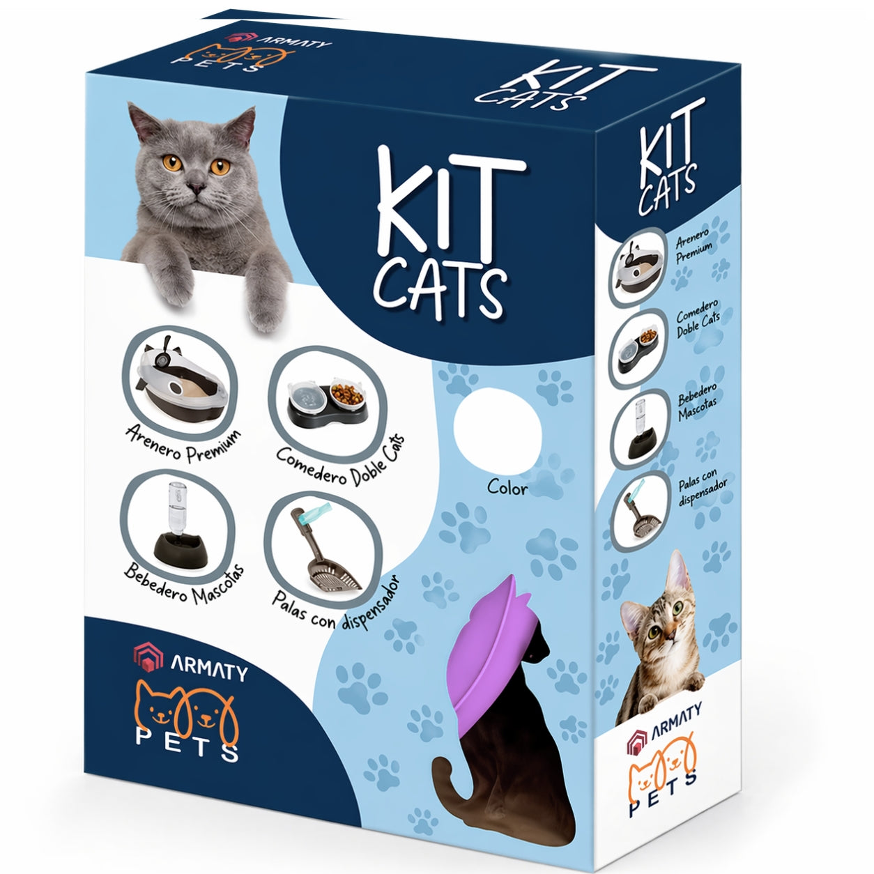 Combo Arenero para Gatos Armaty Color Lila 10307350119