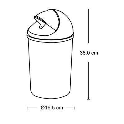 Papelera Tapa Móvil de 5 litros Rimax