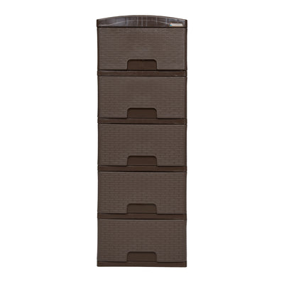 Practimueble Apariencia Rattan 5 Gavetas Colplast Color Wengue