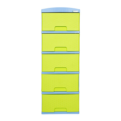 Practimueble Apariencia Rattan 5 Gavetas Colplast Color Verde Limón