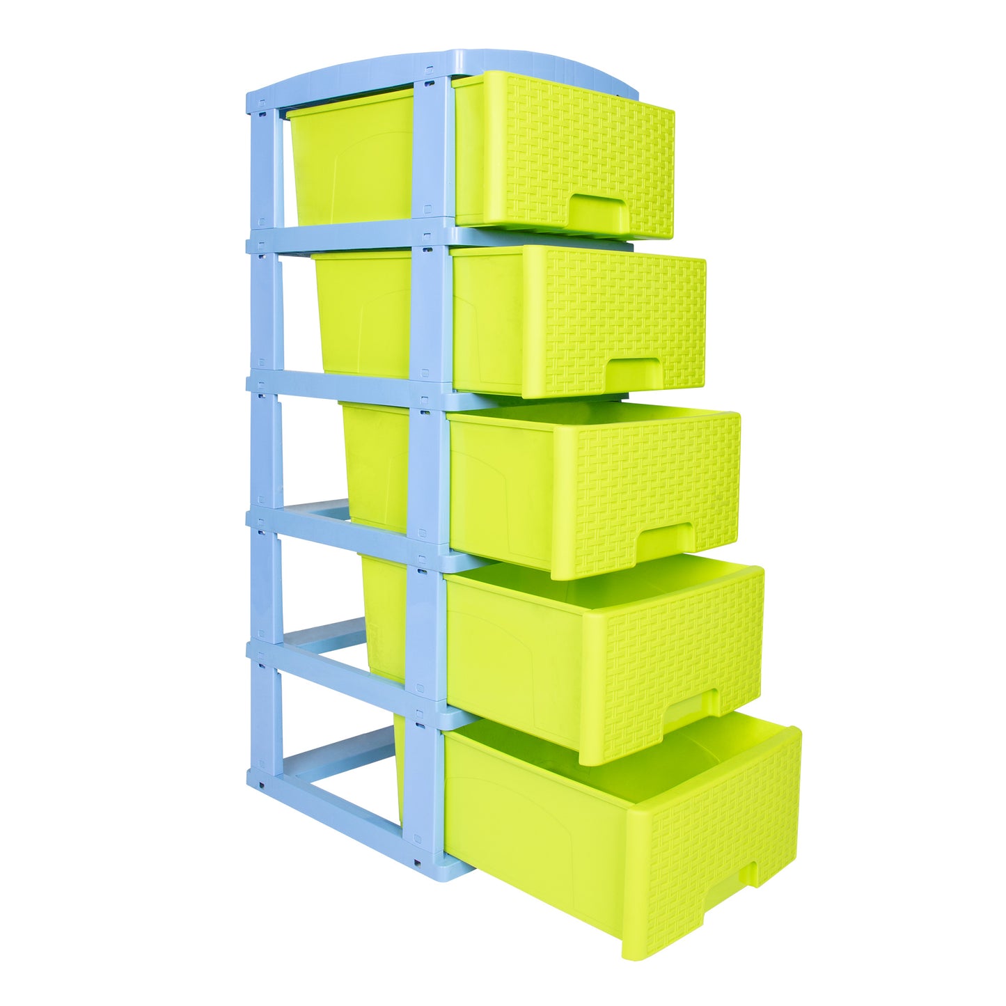 Practimueble Apariencia Rattan 5 Gavetas Colplast Color Verde Limón