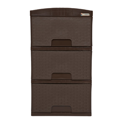 Practimueble Apariencia Rattan 3 Gavetas Colplast Color Wengue