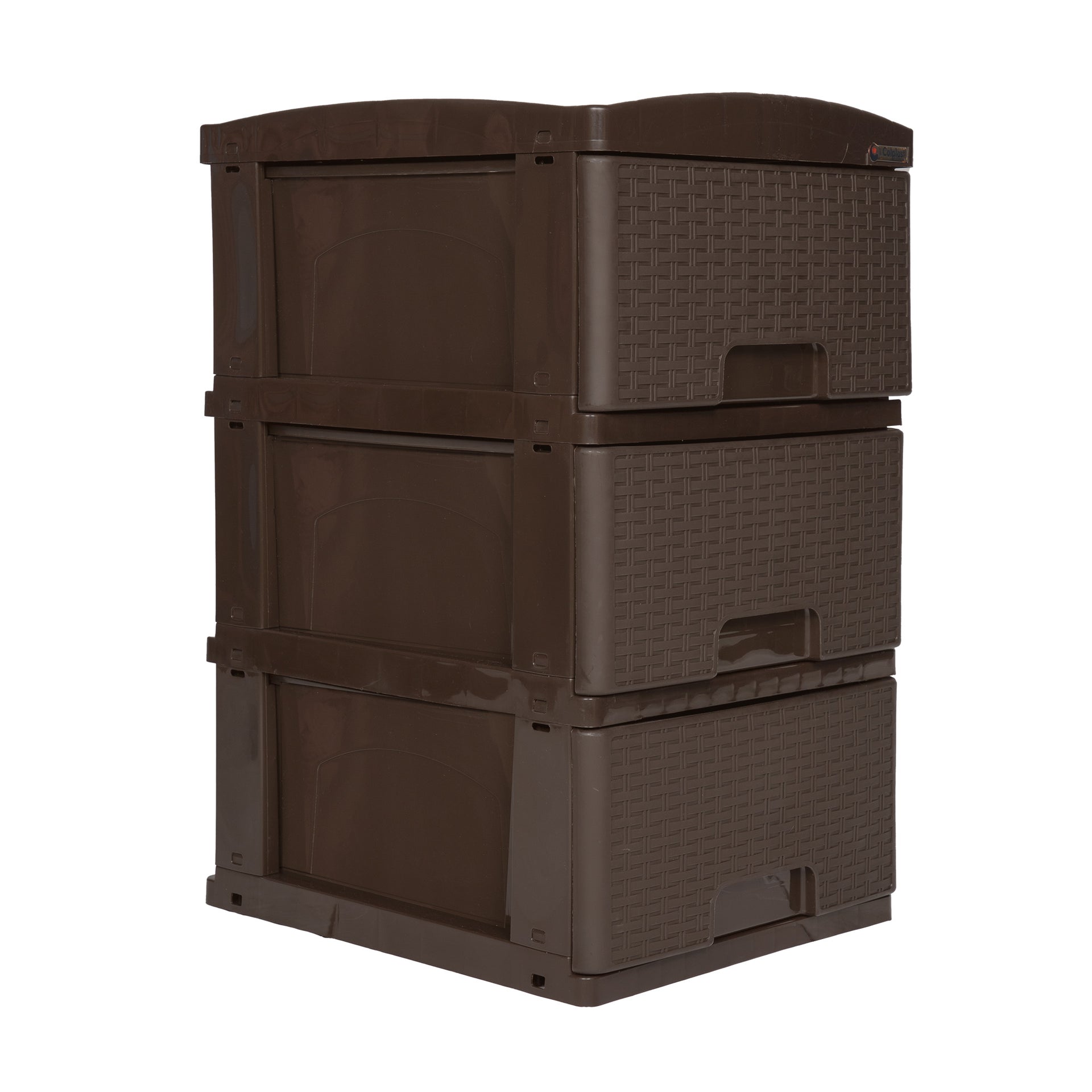 Practimueble Apariencia Rattan 3 Gavetas Colplast Color Wengue