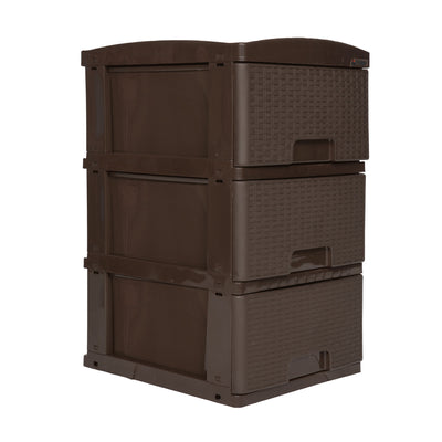 Practimueble Apariencia Rattan 3 Gavetas Colplast Color Wengue