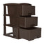 Practimueble Apariencia Rattan 3 Gavetas Colplast Color Wengue