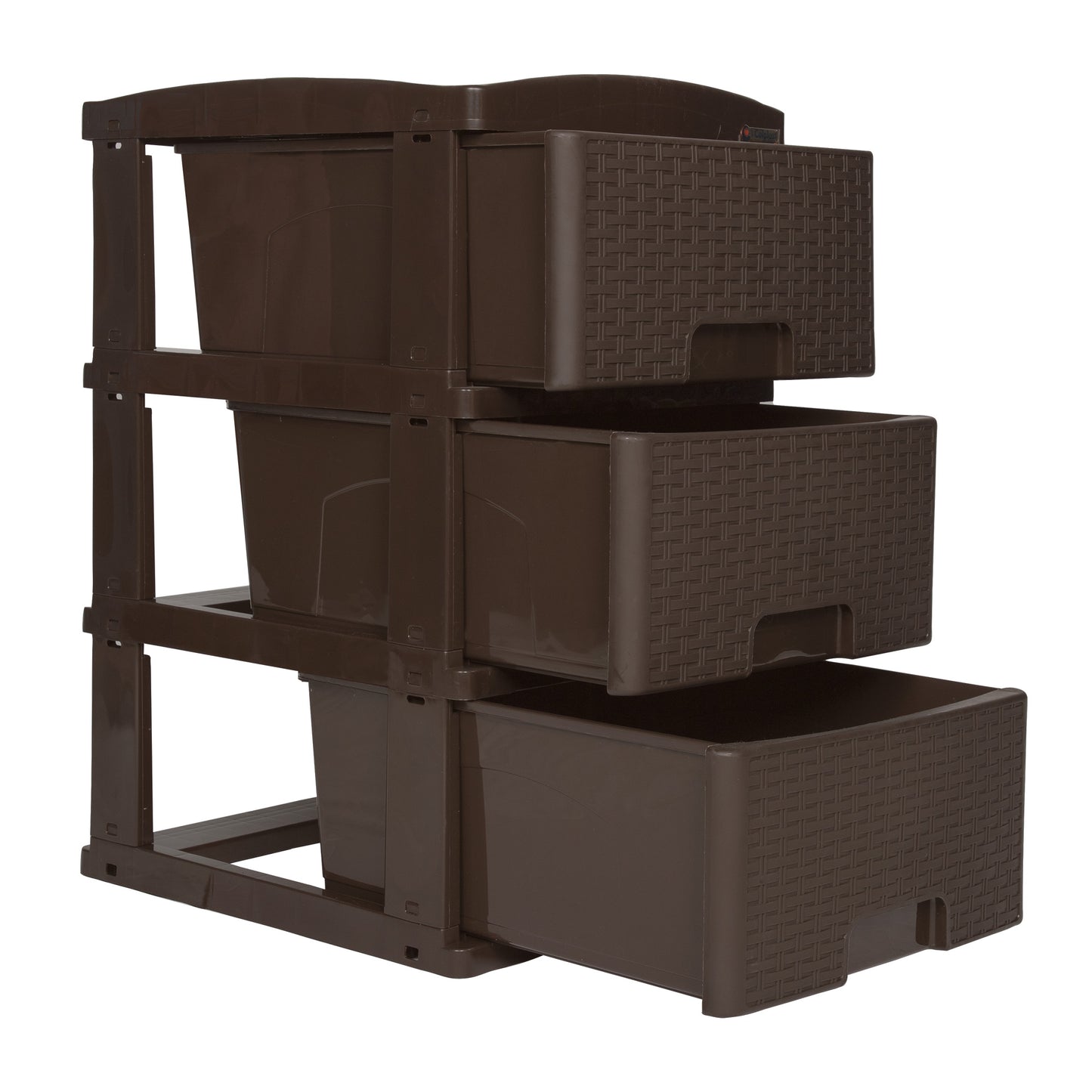 Practimueble Apariencia Rattan 3 Gavetas Colplast Color Wengue