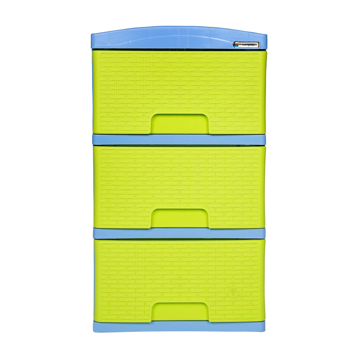 Practimueble Apariencia Rattan 3 Gavetas Colplast Color Verde Limon