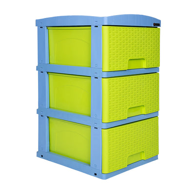 Practimueble Apariencia Rattan 3 Gavetas Colplast Color Verde Limon