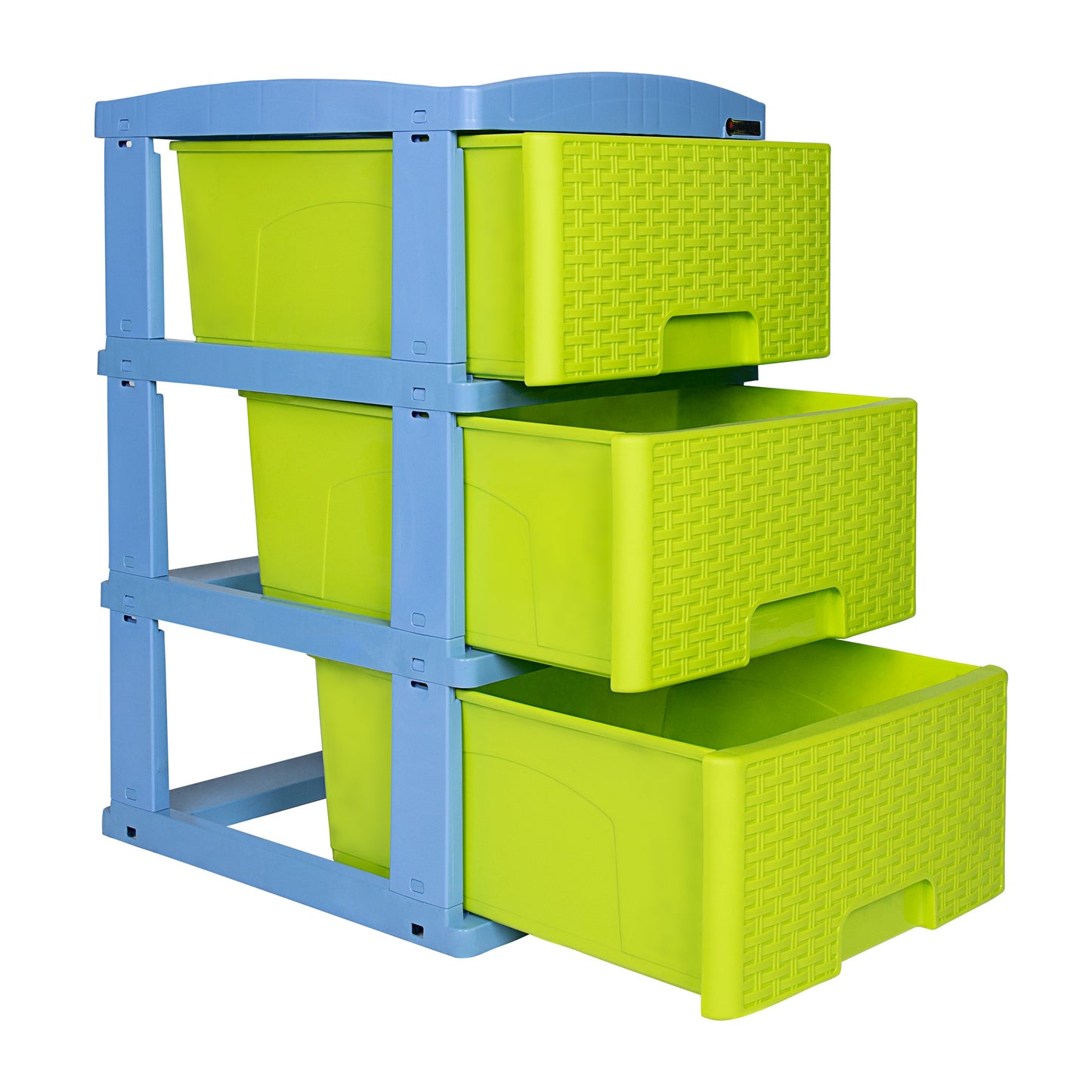 Practimueble Apariencia Rattan 3 Gavetas Colplast Color Verde Limon